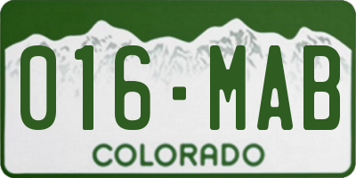 CO license plate 016MAB