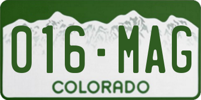 CO license plate 016MAG