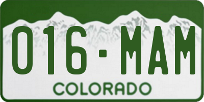 CO license plate 016MAM