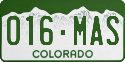CO license plate 016MAS