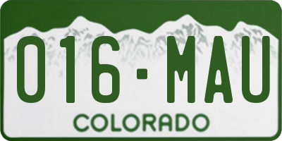 CO license plate 016MAU