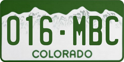CO license plate 016MBC