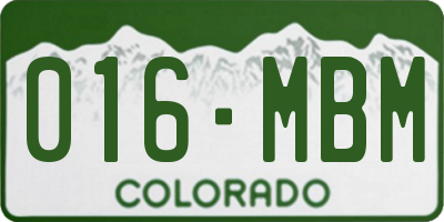 CO license plate 016MBM
