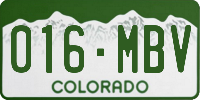 CO license plate 016MBV