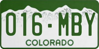 CO license plate 016MBY
