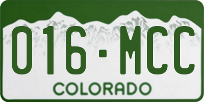CO license plate 016MCC