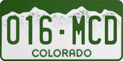 CO license plate 016MCD