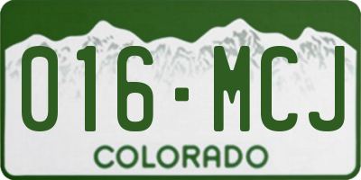 CO license plate 016MCJ