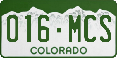 CO license plate 016MCS