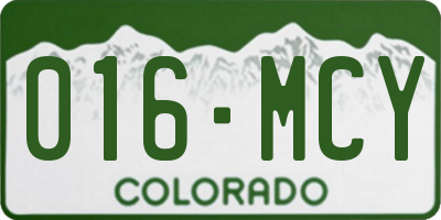 CO license plate 016MCY