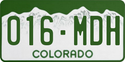 CO license plate 016MDH