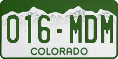 CO license plate 016MDM