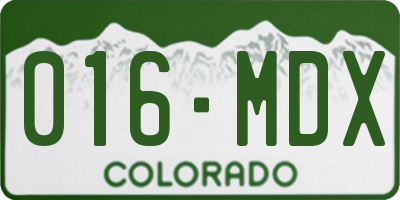 CO license plate 016MDX