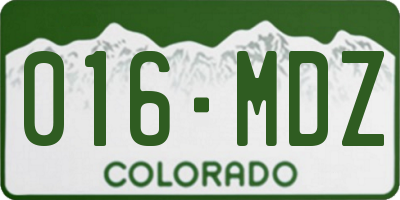 CO license plate 016MDZ