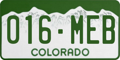 CO license plate 016MEB