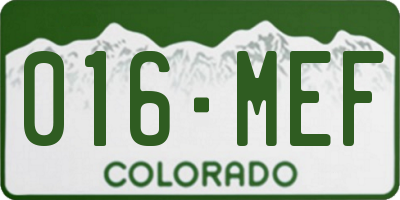 CO license plate 016MEF