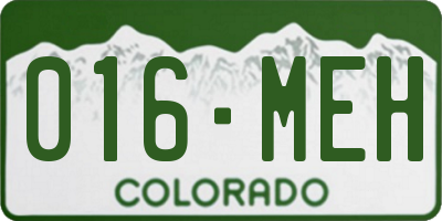 CO license plate 016MEH