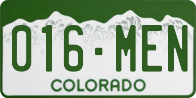 CO license plate 016MEN
