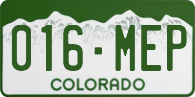 CO license plate 016MEP