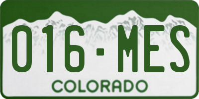CO license plate 016MES