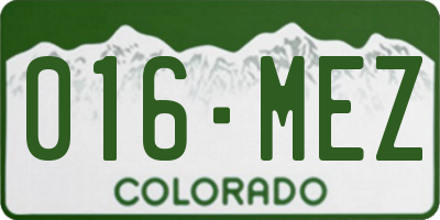 CO license plate 016MEZ