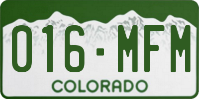 CO license plate 016MFM