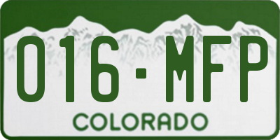 CO license plate 016MFP
