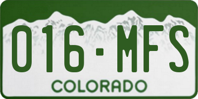 CO license plate 016MFS