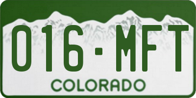 CO license plate 016MFT