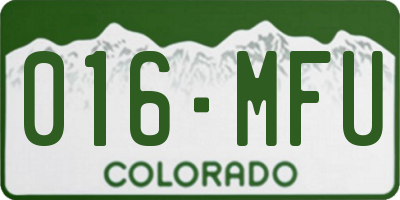 CO license plate 016MFU