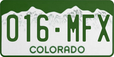CO license plate 016MFX