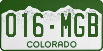 CO license plate 016MGB