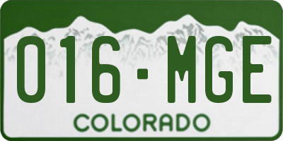 CO license plate 016MGE