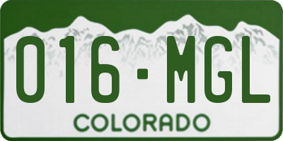 CO license plate 016MGL