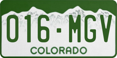 CO license plate 016MGV