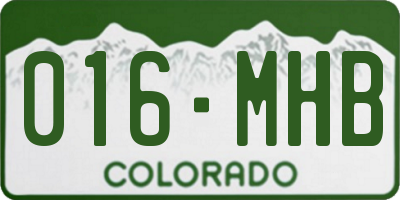 CO license plate 016MHB