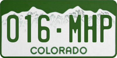 CO license plate 016MHP