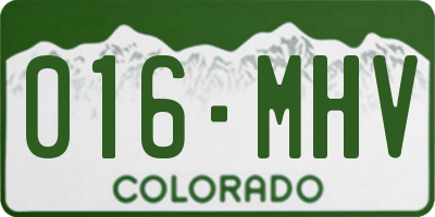 CO license plate 016MHV