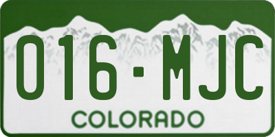 CO license plate 016MJC