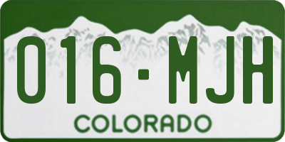CO license plate 016MJH