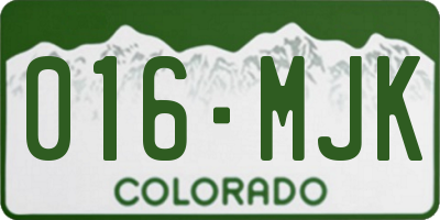 CO license plate 016MJK
