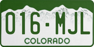 CO license plate 016MJL