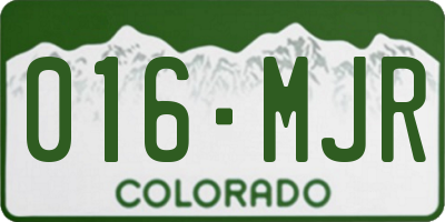 CO license plate 016MJR