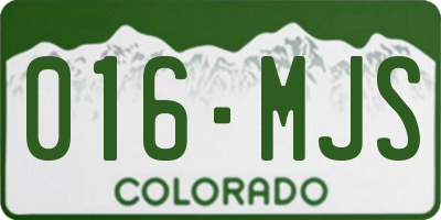 CO license plate 016MJS