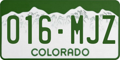 CO license plate 016MJZ