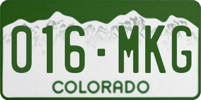CO license plate 016MKG