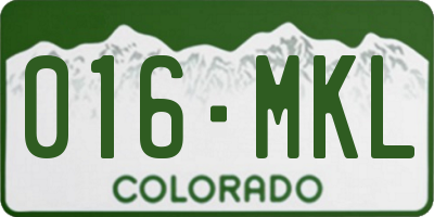 CO license plate 016MKL