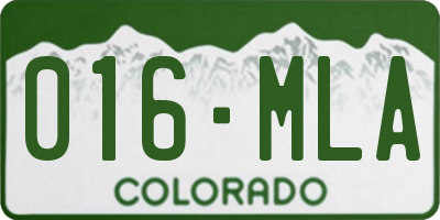 CO license plate 016MLA