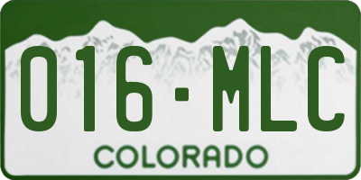 CO license plate 016MLC