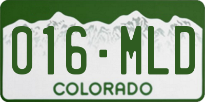 CO license plate 016MLD